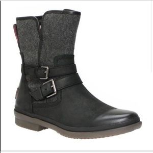 UGG Simmons Wool Leather Zip Waterproof Boots Biker Sherpa
